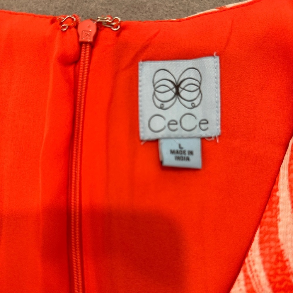 CECE v Neck smocked waist dress size Large, new with tags‎ - Picture 10 of 13